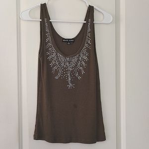 Rhinestone embellished tank top